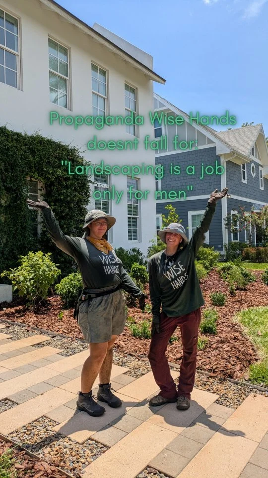 You need a Femininomenon landscaper 👁️👄👁️💅 
Don't worry! We love all identities of landscapers here at Wise Hands 🤖👽🤡 
Just wanna give a special highlight to the girlies today cause we can really do it all! 🦸‍♀️ 
Get in touch with us at thewisehands.com 👐🌿 
.
.
.
.
.
.
#nativeplants #floridanativeplants #tampabay #stpetelandscaping #gulfport #nativelandscape #florida #floridanativeplantsociety #propagandawerenotfallingfor #womensupportingwomen #womenwholandscape #womenlandscapers #stpete #florida